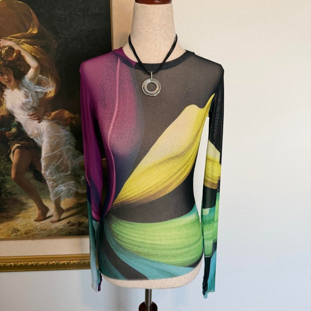 AFRM Edgy Rave Mesh Sheer Top